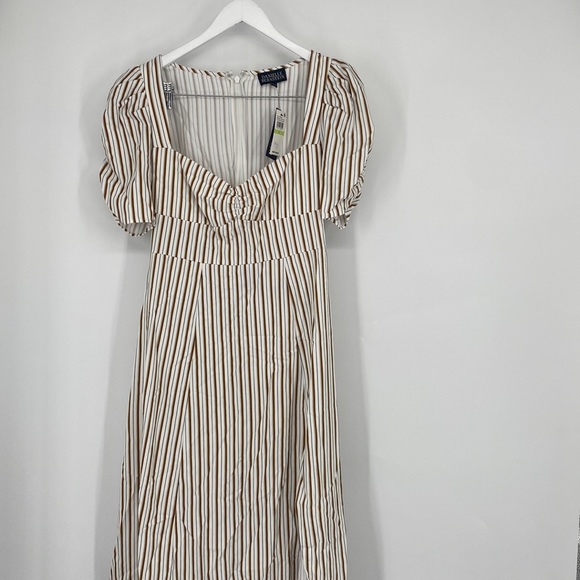 Danielle Bernstein Women's Puff Sleeves Slip Dress HG Striped Pullover Sze 4 NWT - Picture 2 of 7